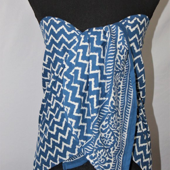 Indigo Block Print Sarong - Picture 5 of 5